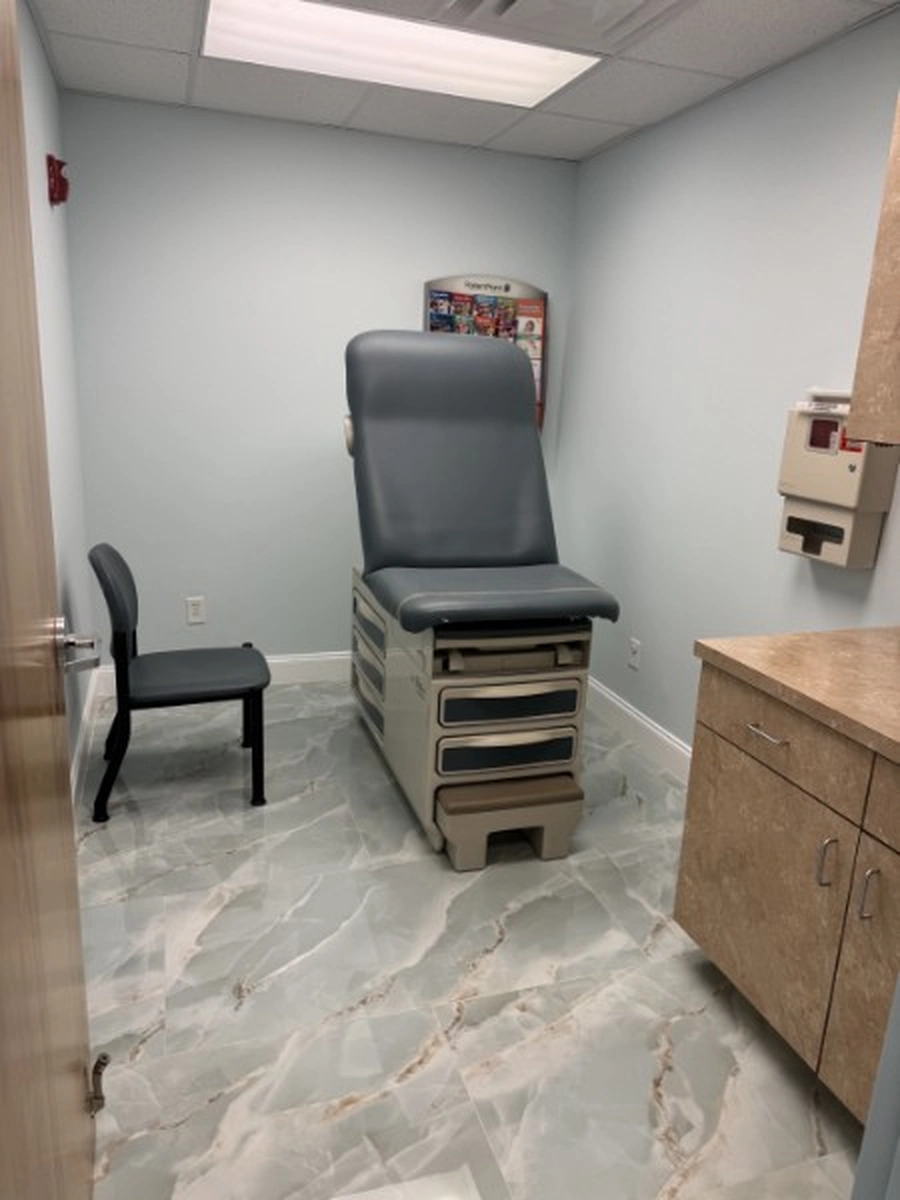 Private exam room where patients meet their physician at Compassion Marijuana Clinic